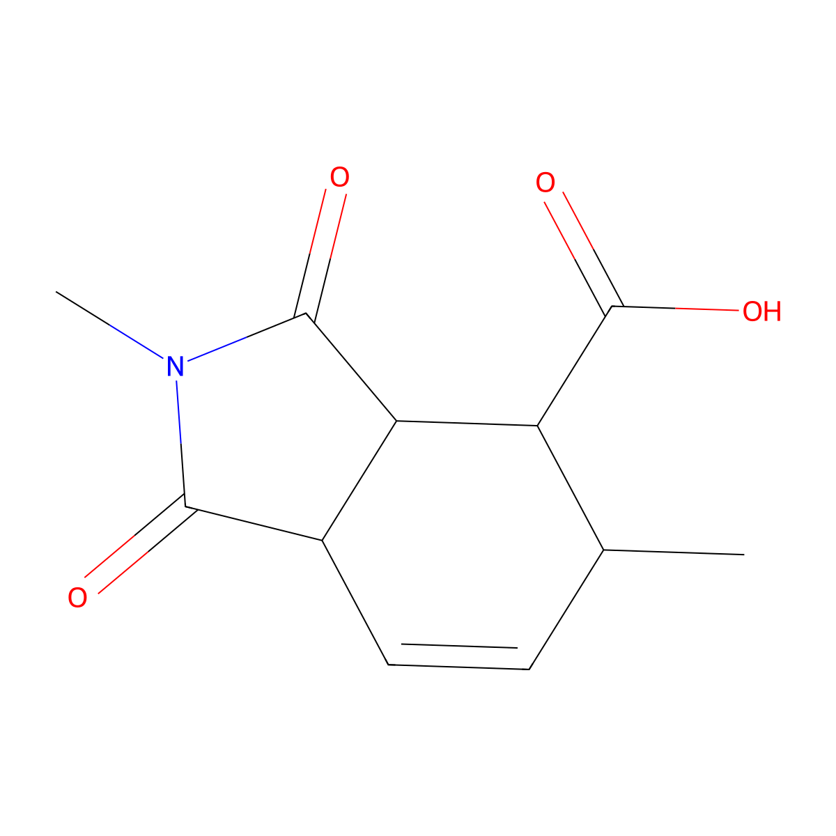 2,5-dimethyl-1,3-dioxo-2,3,3a,4,5,7a-hexahydro-1H-isoindole-4-carboxylic acid molecular structure, CAS 1212094-55-7