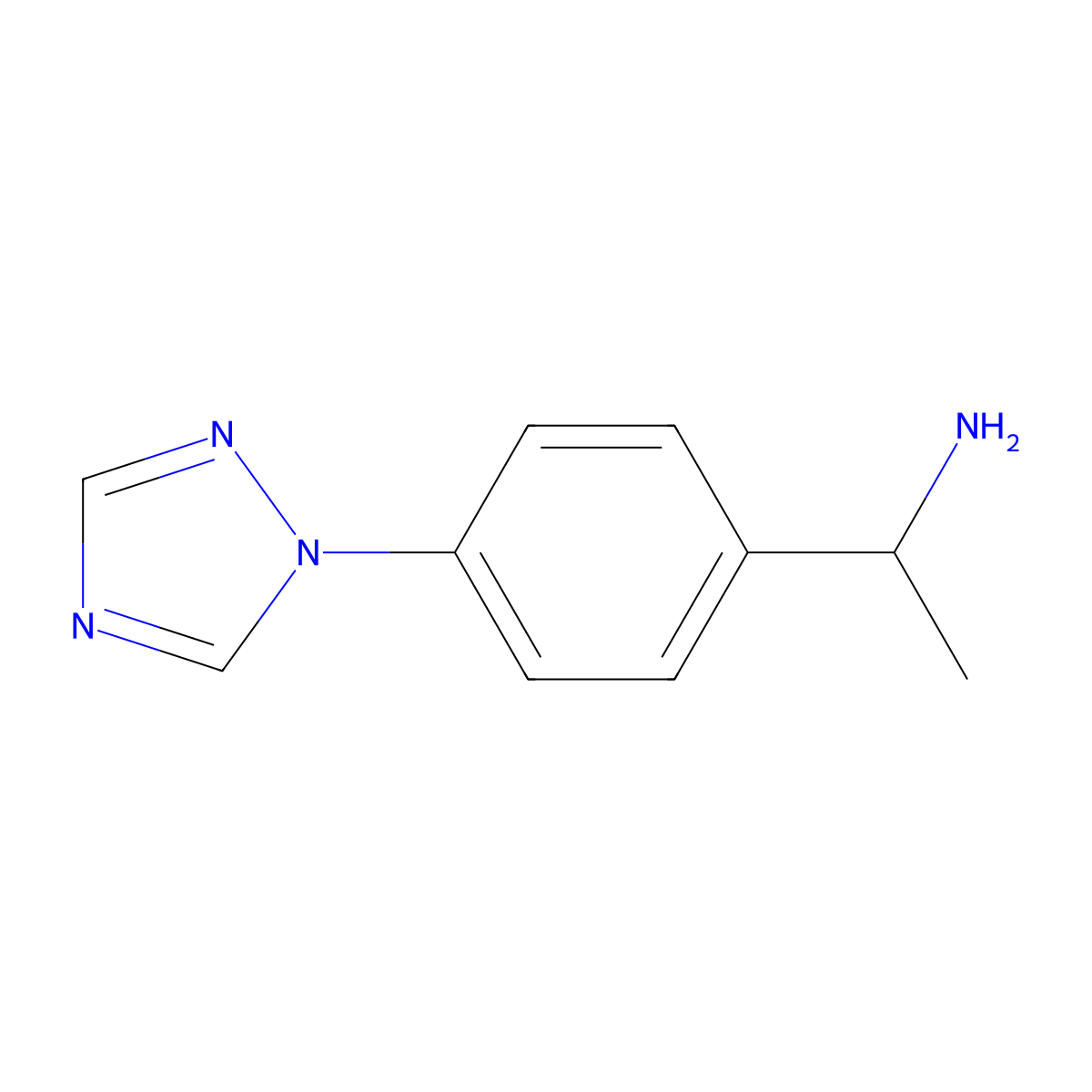 (1R)-1-[4-(1H-1,2,4-triazol-1-yl)phenyl]ethan-1-amine molecular structure, CAS 1212096-79-1