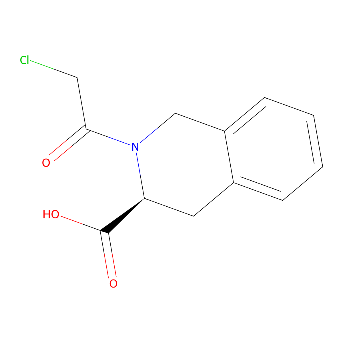 (3S)-2-(2-Chloroacetyl)-1,2,3,4-tetrahydroisoquinoline-3-carboxylic acid molecular structure, CAS 1212098-06-0
