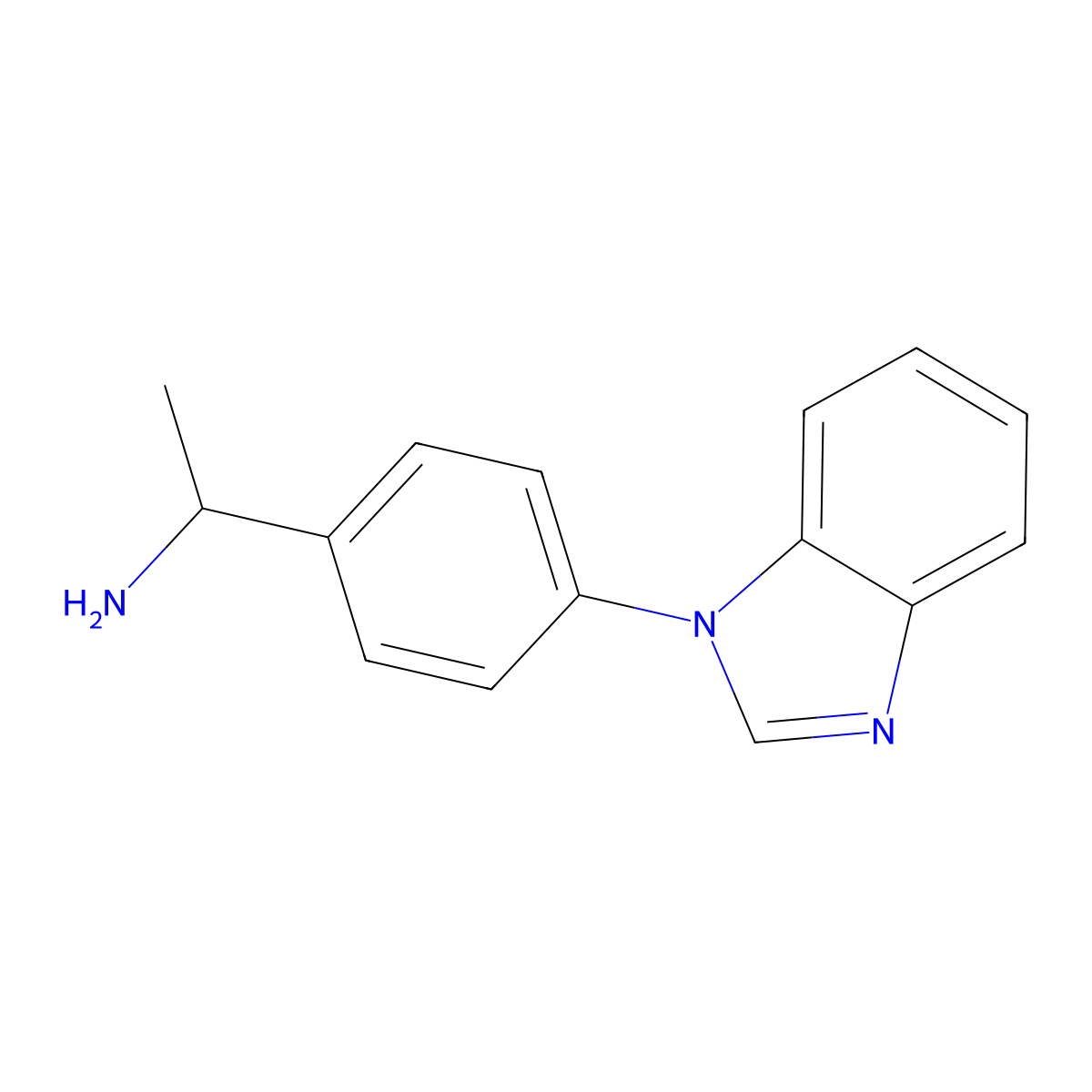 (1R)-1-[4-(1H-1,3-benzodiazol-1-yl)phenyl]ethan-1-amine molecular structure, CAS 1212098-29-7