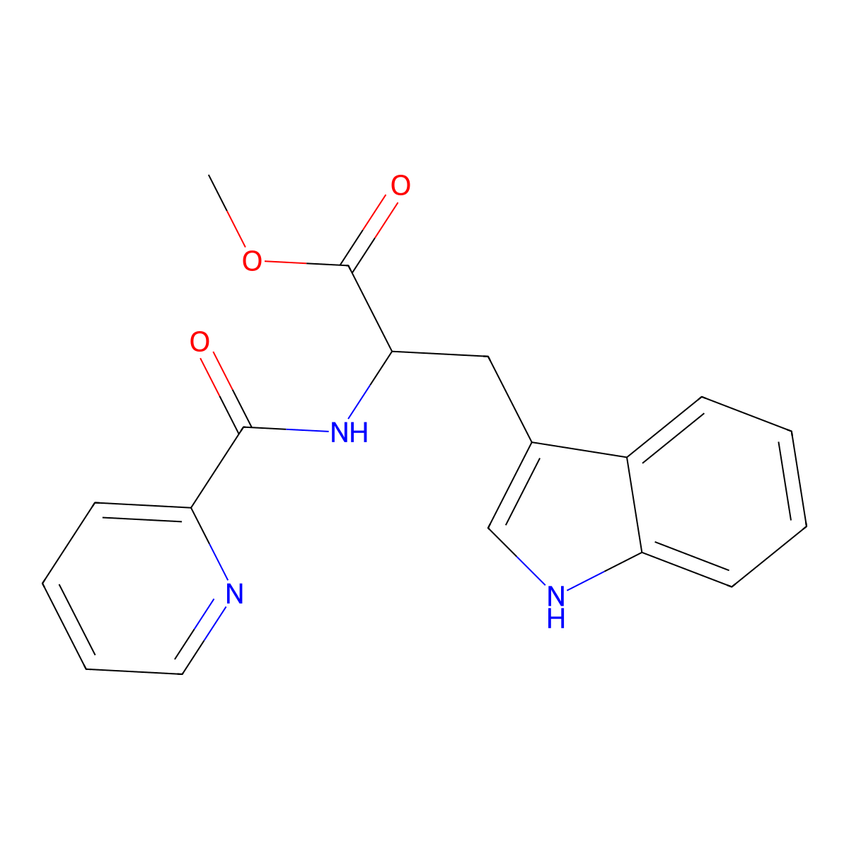 Methyl (2R)-3-(1H-indol-3-yl)-2-(pyridin-2-ylformamido)propanoate molecular structure, CAS 1212101-47-7