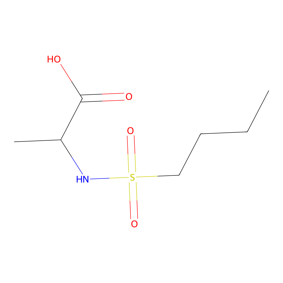 (2s)-2-(Butane-1-sulfonamido)propanoic acid molecular structure, CAS 1212101-61-5