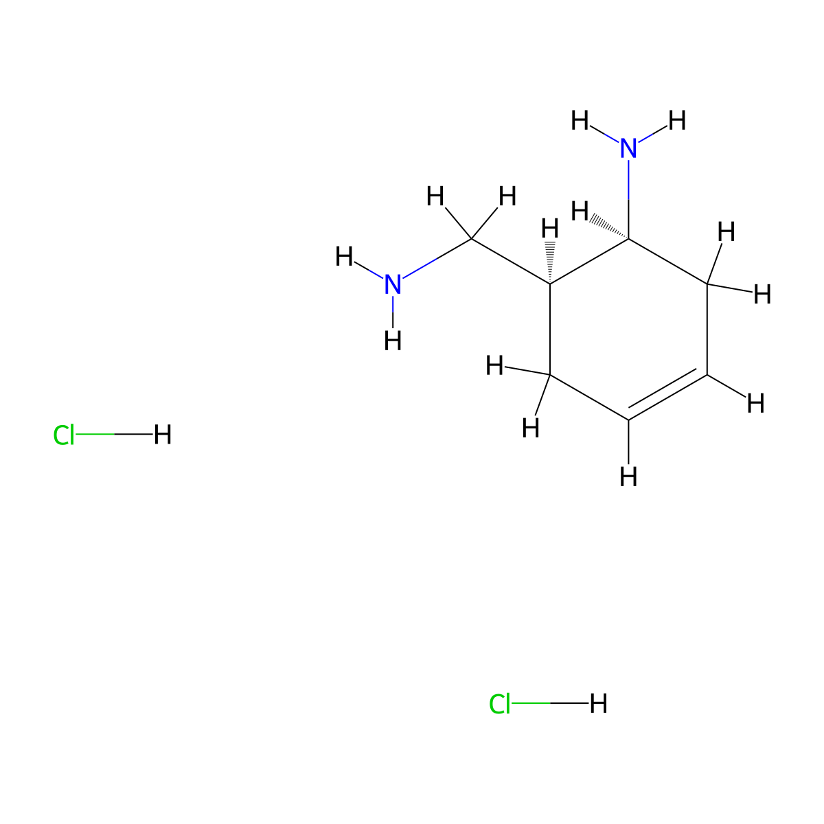 cis-6-Aminomethyl-cyclohex-3-enylamine dihydrochloride molecular structure, CAS 1212102-19-6