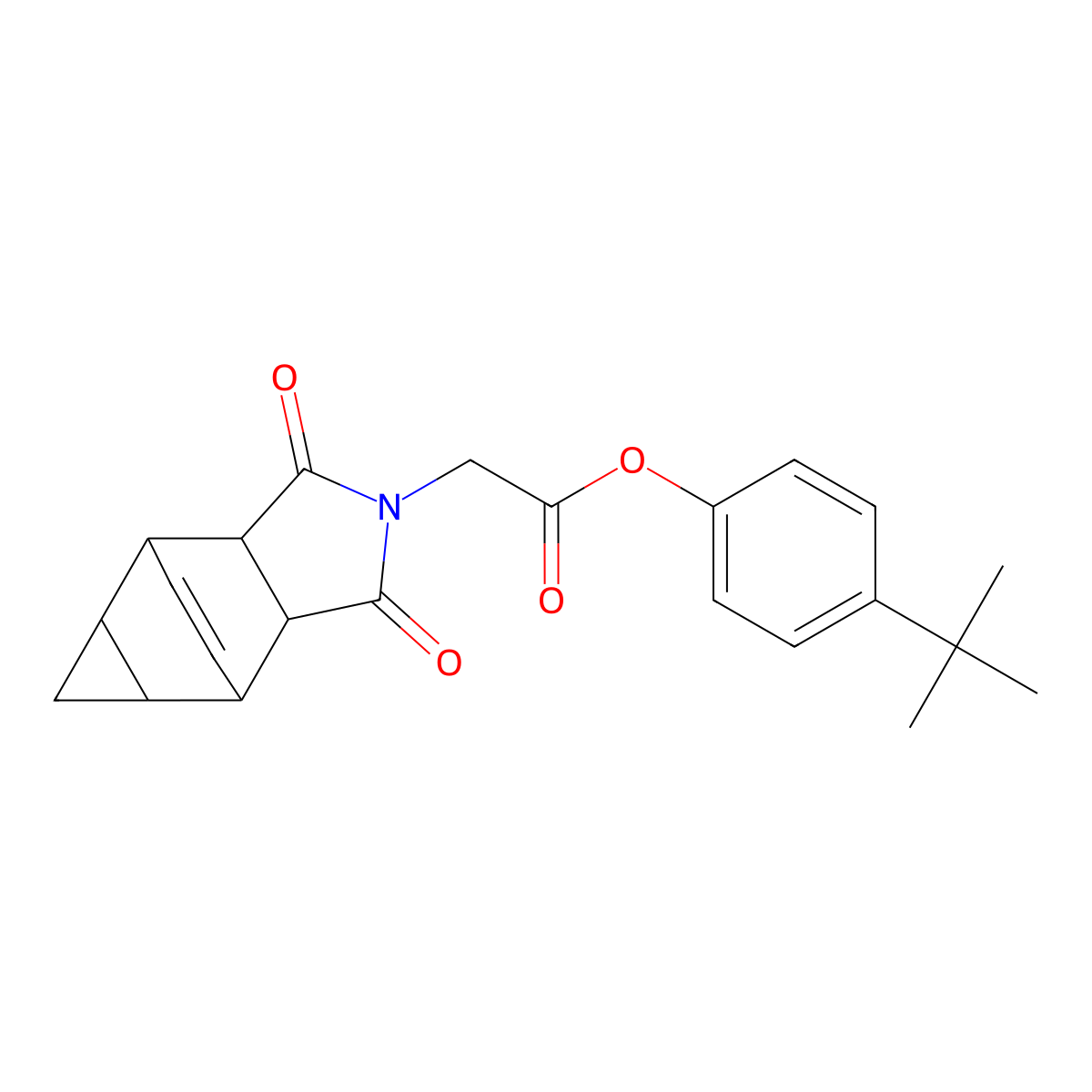 4-tert-butylphenyl (1,3-dioxooctahydro-4,6-ethenocyclopropa[f]isoindol-2(1H)-yl)acetate molecular structure, CAS 1212102-97-0