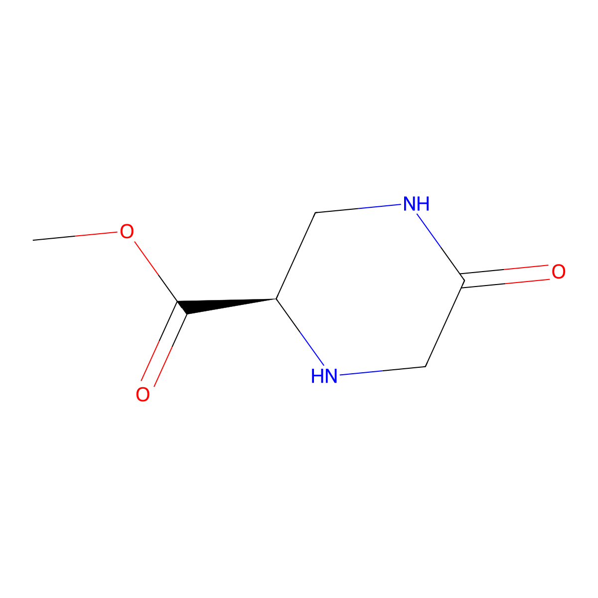 (R)-Methyl 5-oxopiperazine-2-carboxylate molecular structure, CAS 1212103-36-0