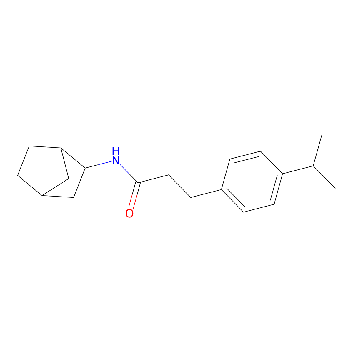 N-(bicyclo[2.2.1]hept-2-yl)-3-[4-(propan-2-yl)phenyl]propanamide molecular structure, CAS 1212104-36-3