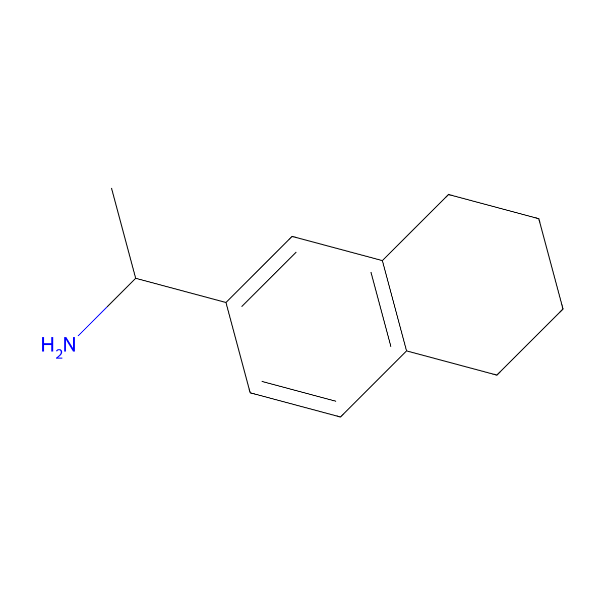 (1R)-1-(5,6,7,8-tetrahydronaphthalen-2-yl)ethan-1-amine molecular structure, CAS 1212104-62-5
