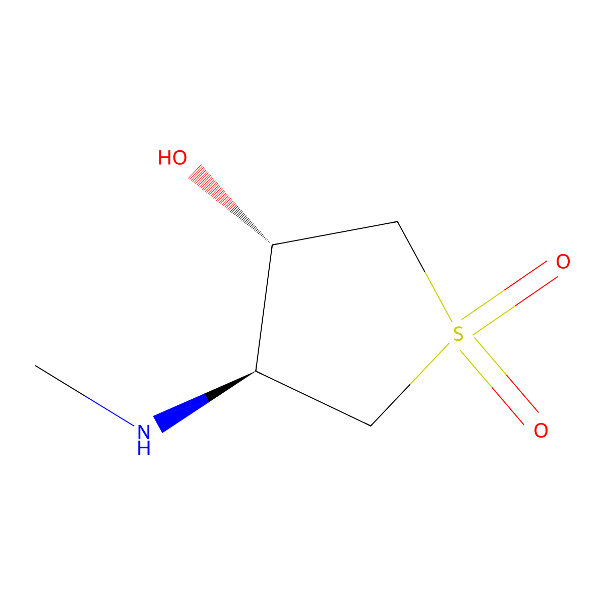 trans-4-(Methylamino)tetrahydrothiophene-3-ol 1,1-dioxide molecular structure, CAS 1212106-05-2