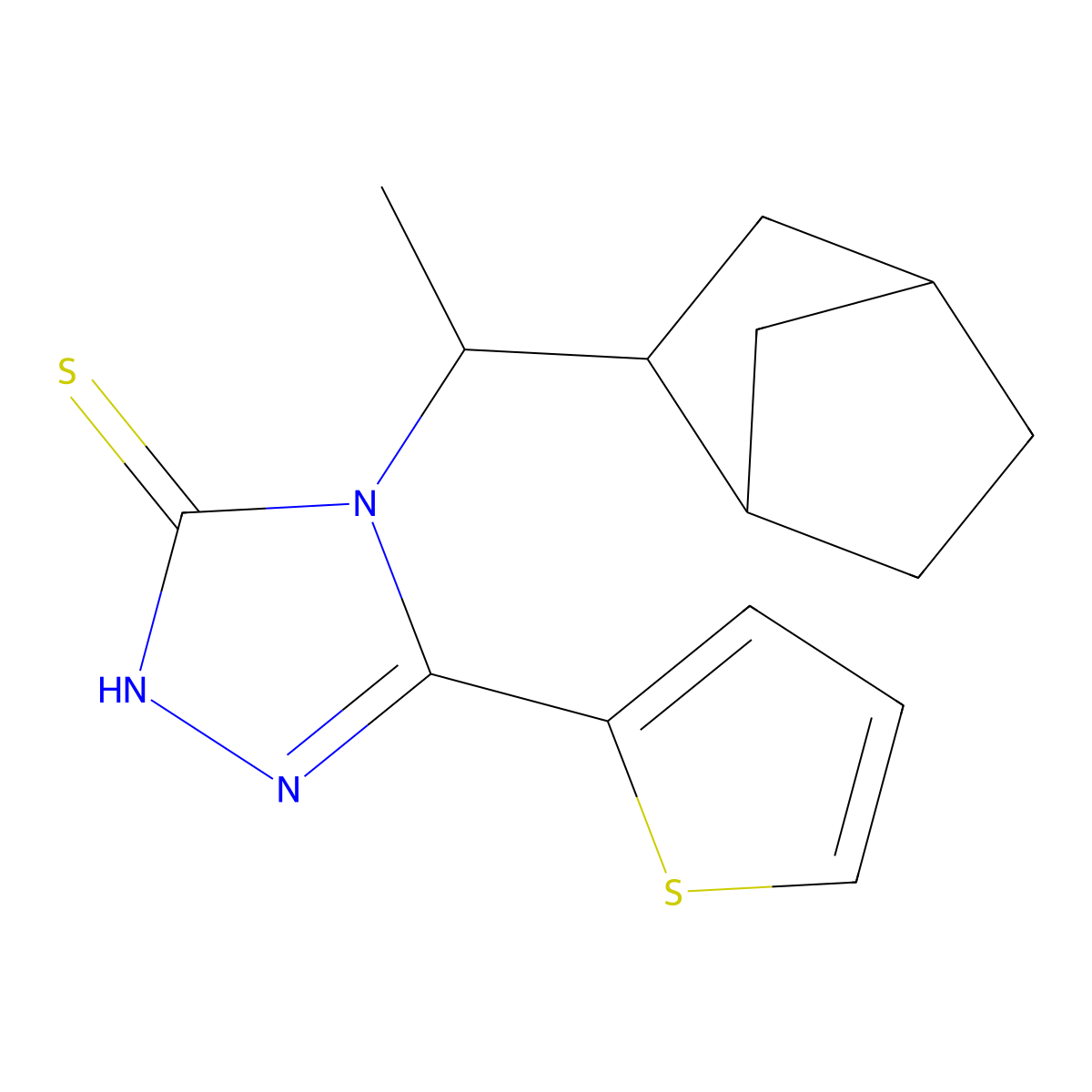 4-(1-{bicyclo[2.2.1]heptan-2-yl}ethyl)-5-(thiophen-2-yl)-4H-1,2,4-triazole-3-thiol molecular structure, CAS 1212106-20-1