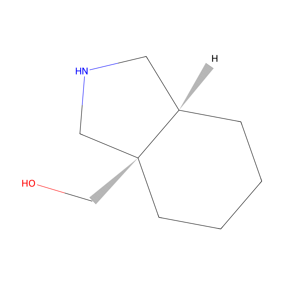 ((3aR,7aR)-octahydro-1H-isoindol-3a-yl)methanol HCl molecular structure, CAS 1212106-97-2