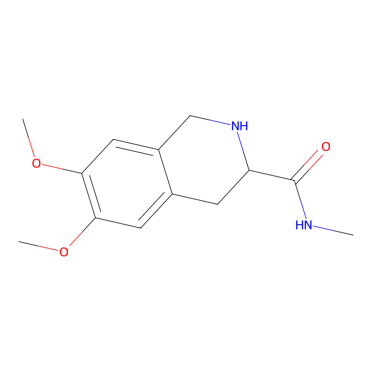 (3S)-6,7-dimethoxy-N-methyl-1,2,3,4-tetrahydroisoquinoline-3-carboxamide molecular structure, CAS 1212109-99-3