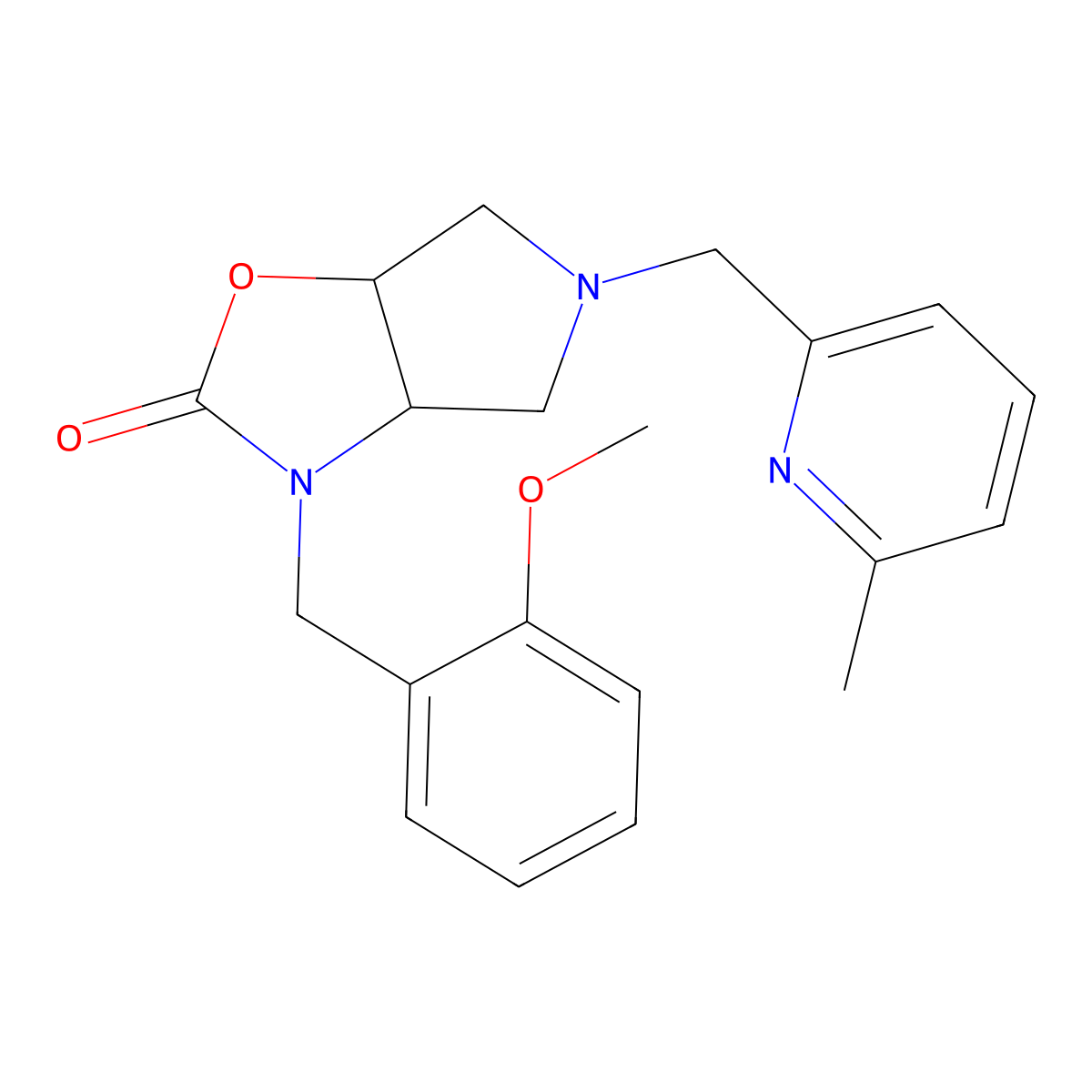 (3aS,6aR)-3-[(2-methoxyphenyl)methyl]-5-[(6-methylpyridin-2-yl)methyl]-3a,4,6,6a-tetrahydropyrrolo[3,4-d][1,3]oxazol-2-one molecular structure, CAS 1212115-76-8