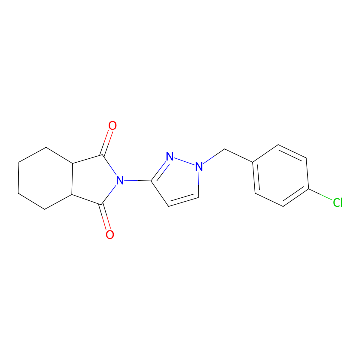 (3aR,7aS)-2-[1-(4-chlorobenzyl)-1H-pyrazol-3-yl]hexahydro-1H-isoindole-1,3(2H)-dione molecular structure, CAS 1212118-94-9