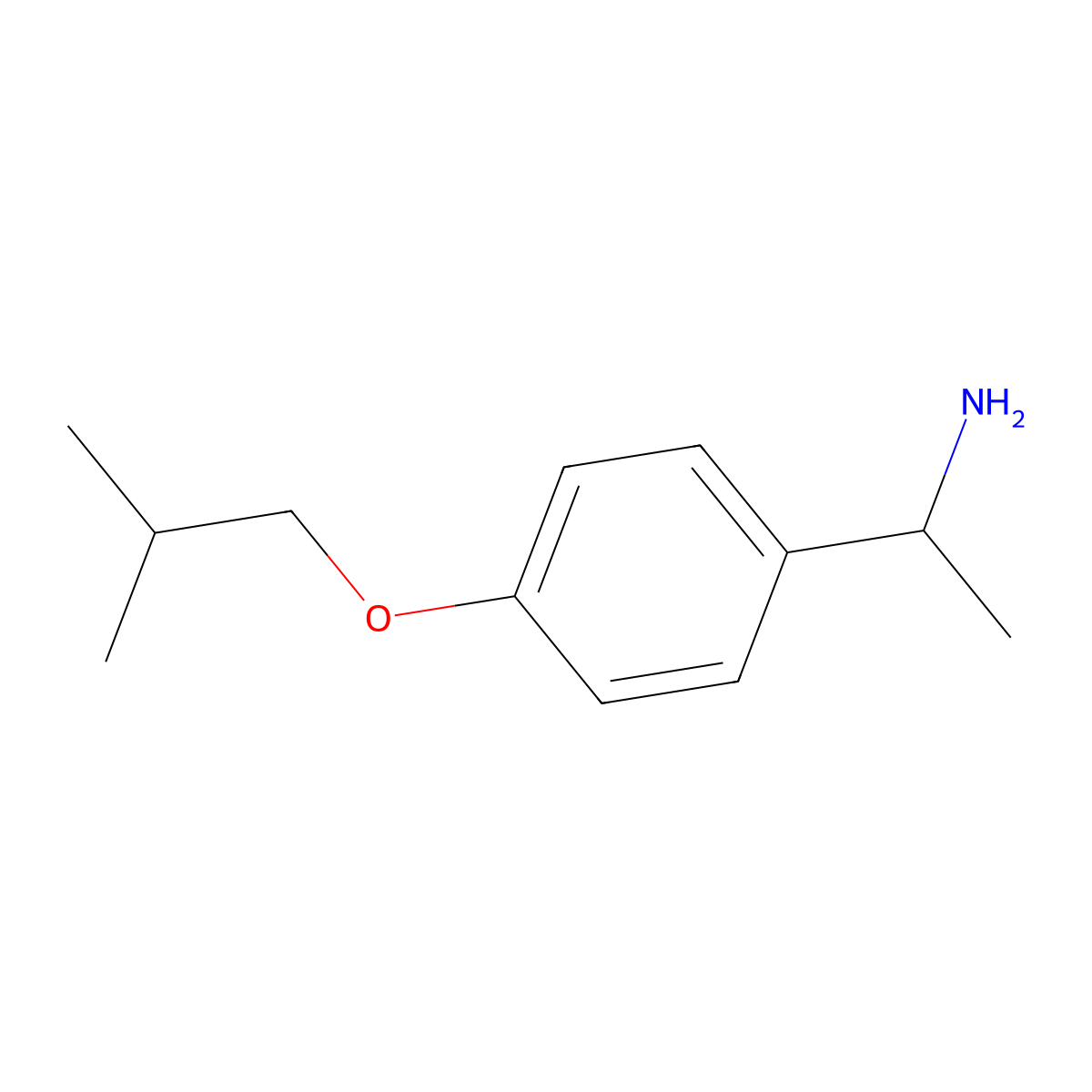(1S)-1-[4-(2-methylpropoxy)phenyl]ethan-1-amine molecular structure, CAS 1212119-90-8