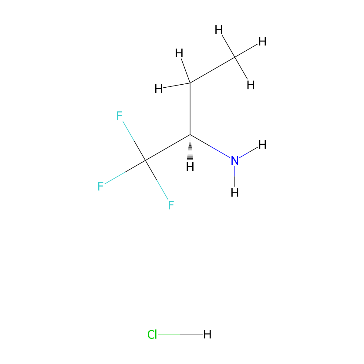 (2R)-1,1,1-trifluorobutan-2-amine hydrochloride molecular structure, CAS 1212120-62-1
