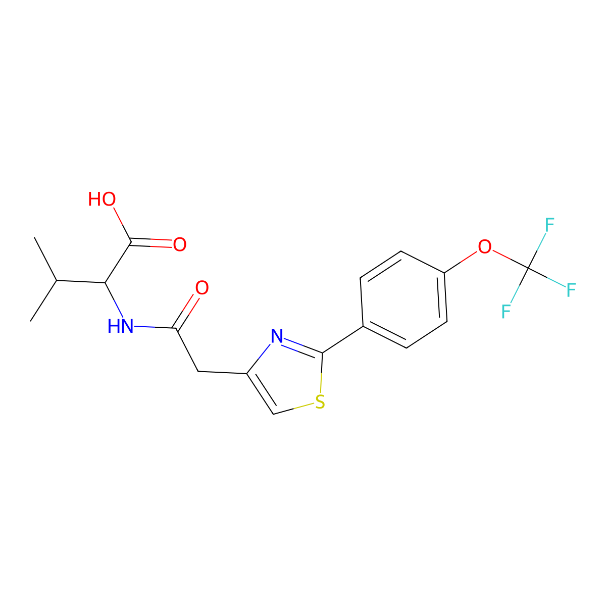 N-({2-[4-(trifluoromethoxy)phenyl]-1,3-thiazol-4-yl}acetyl)-L-valine molecular structure, CAS 1212123-40-4