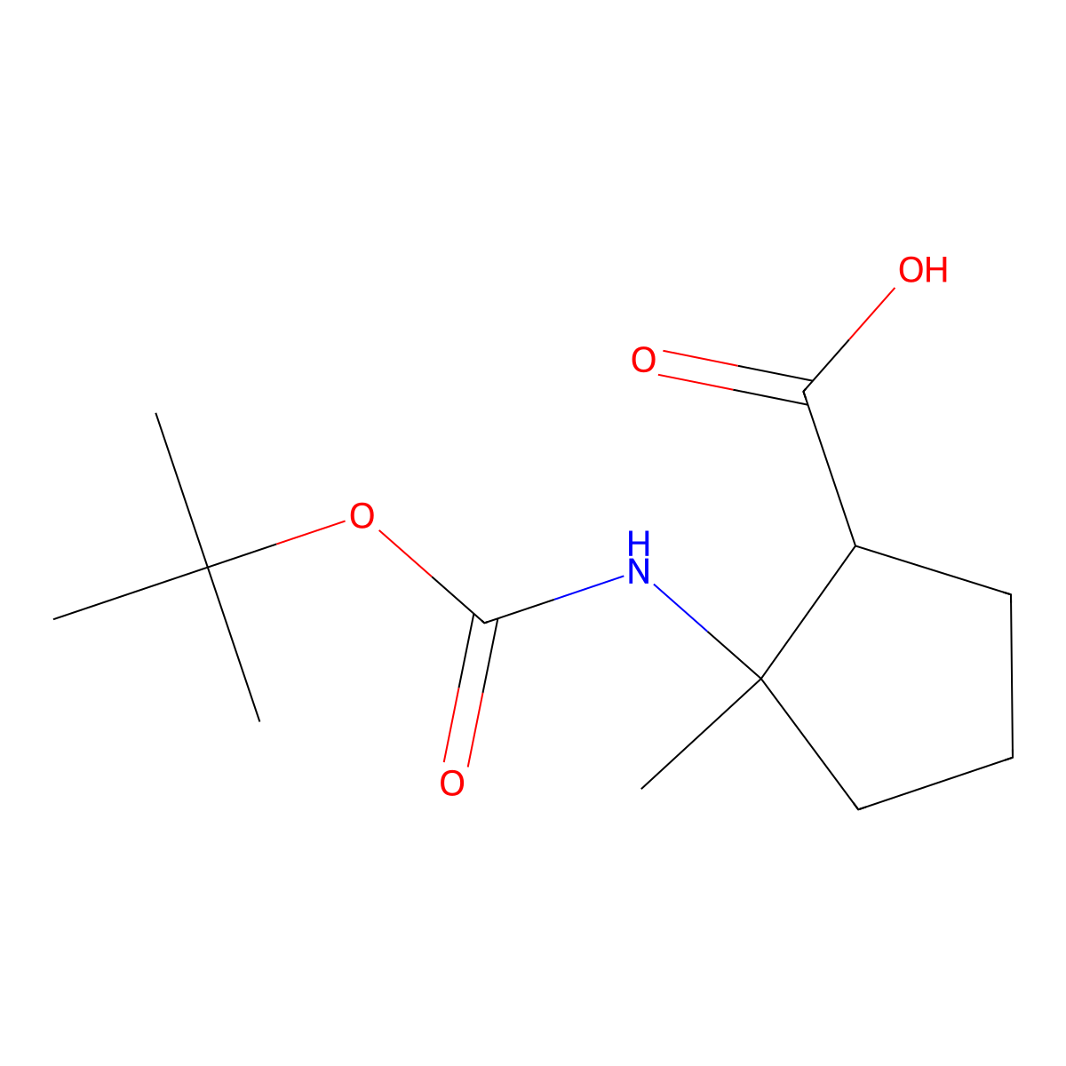 cis-2-tert-Butoxycarbonylamino-2-methyl-cyclopentanecarboxylic acid molecular structure, CAS 1212127-10-0