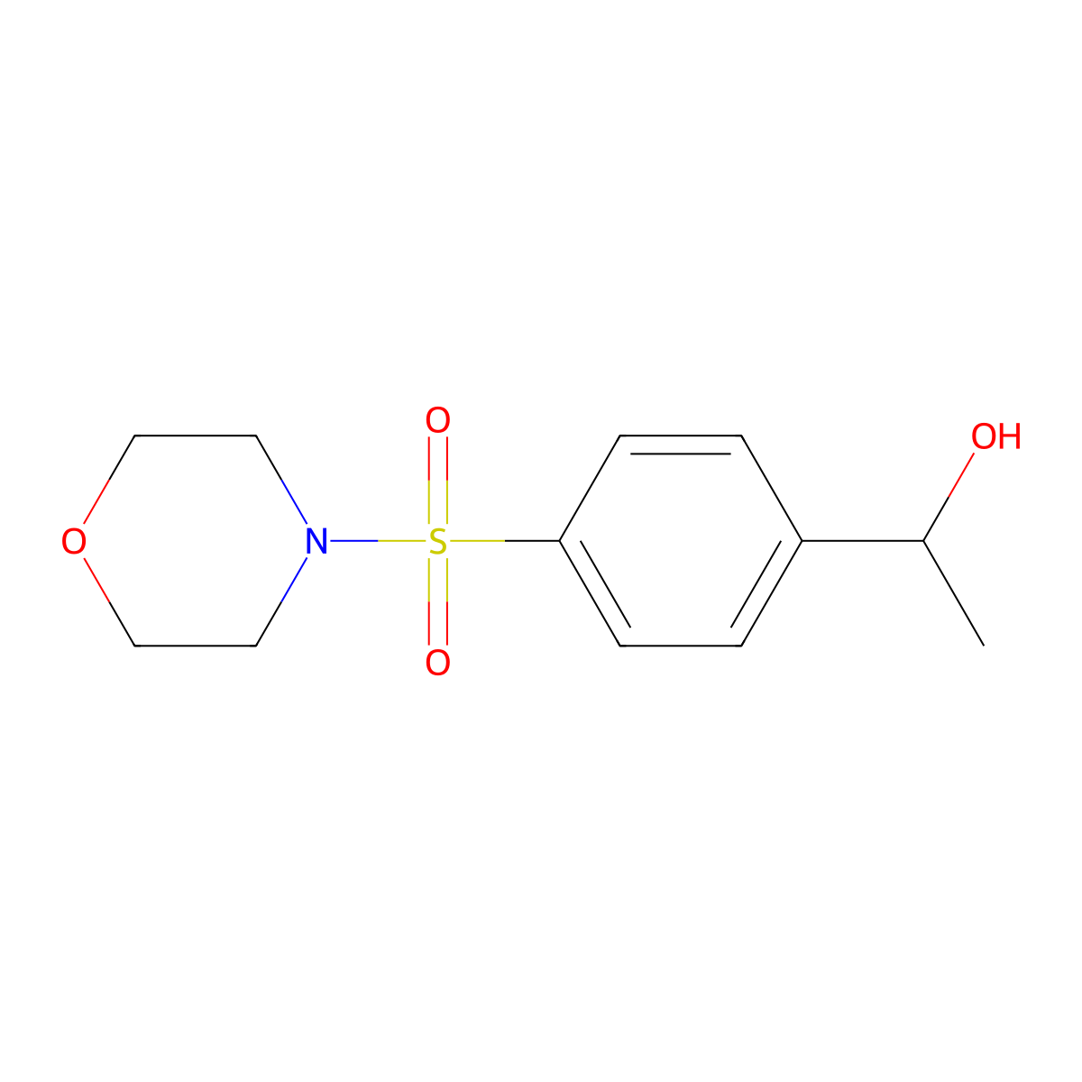 (1R)-1-[4-(Morpholine-4-sulfonyl)phenyl]ethan-1-ol molecular structure, CAS 1212130-12-5