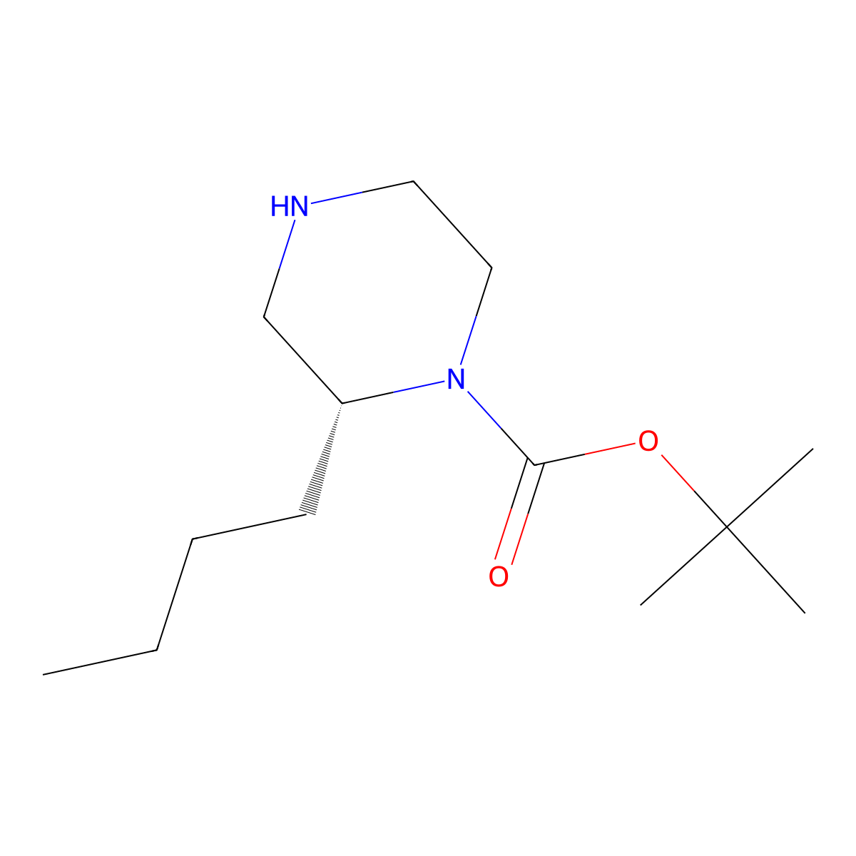 (R)-1-Boc-2-Butyl-piperazine molecular structure, CAS 1212133-43-1