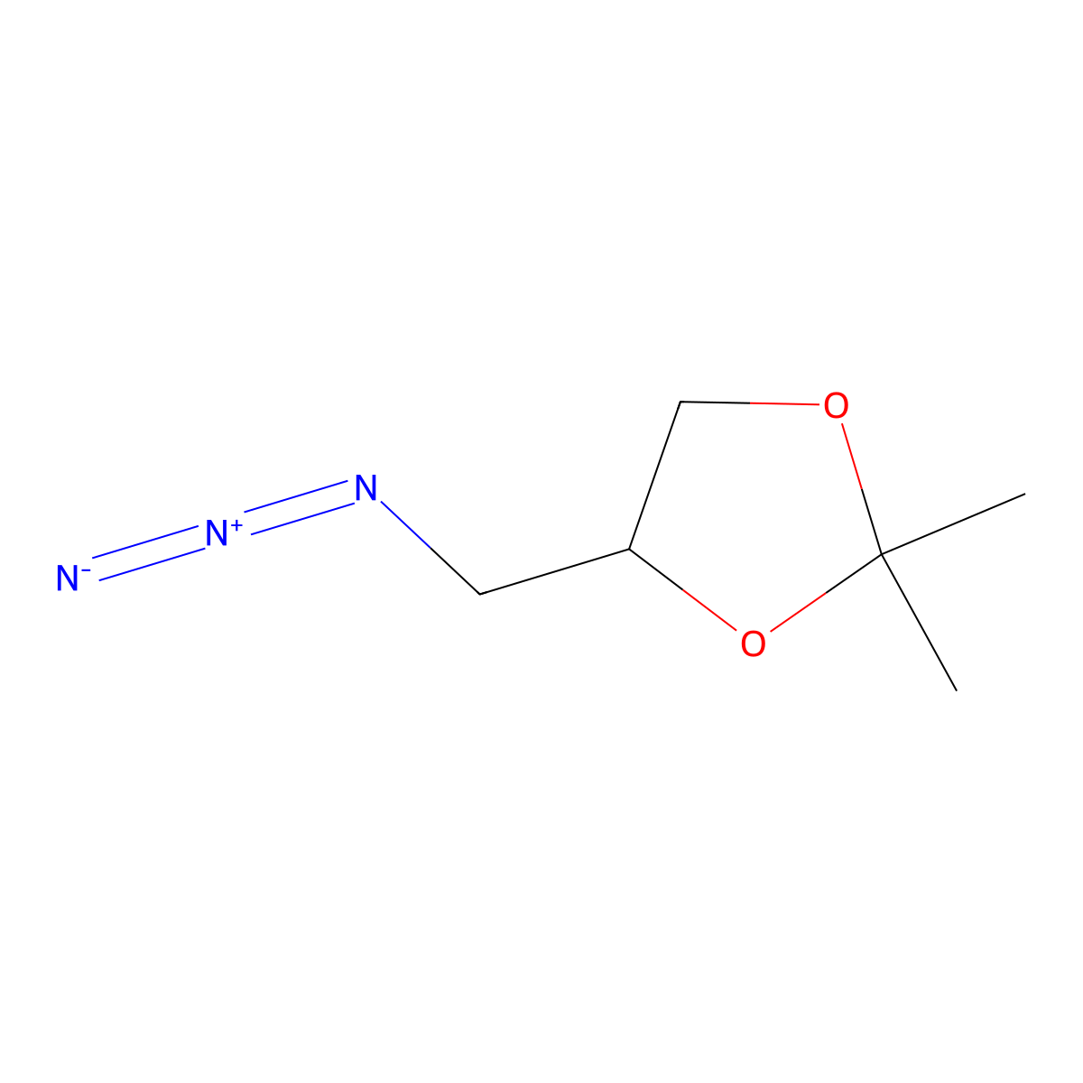 (4R)-4-(azidomethyl)-2,2-dimethyl-1,3-dioxolane molecular structure, CAS 1212134-03-6