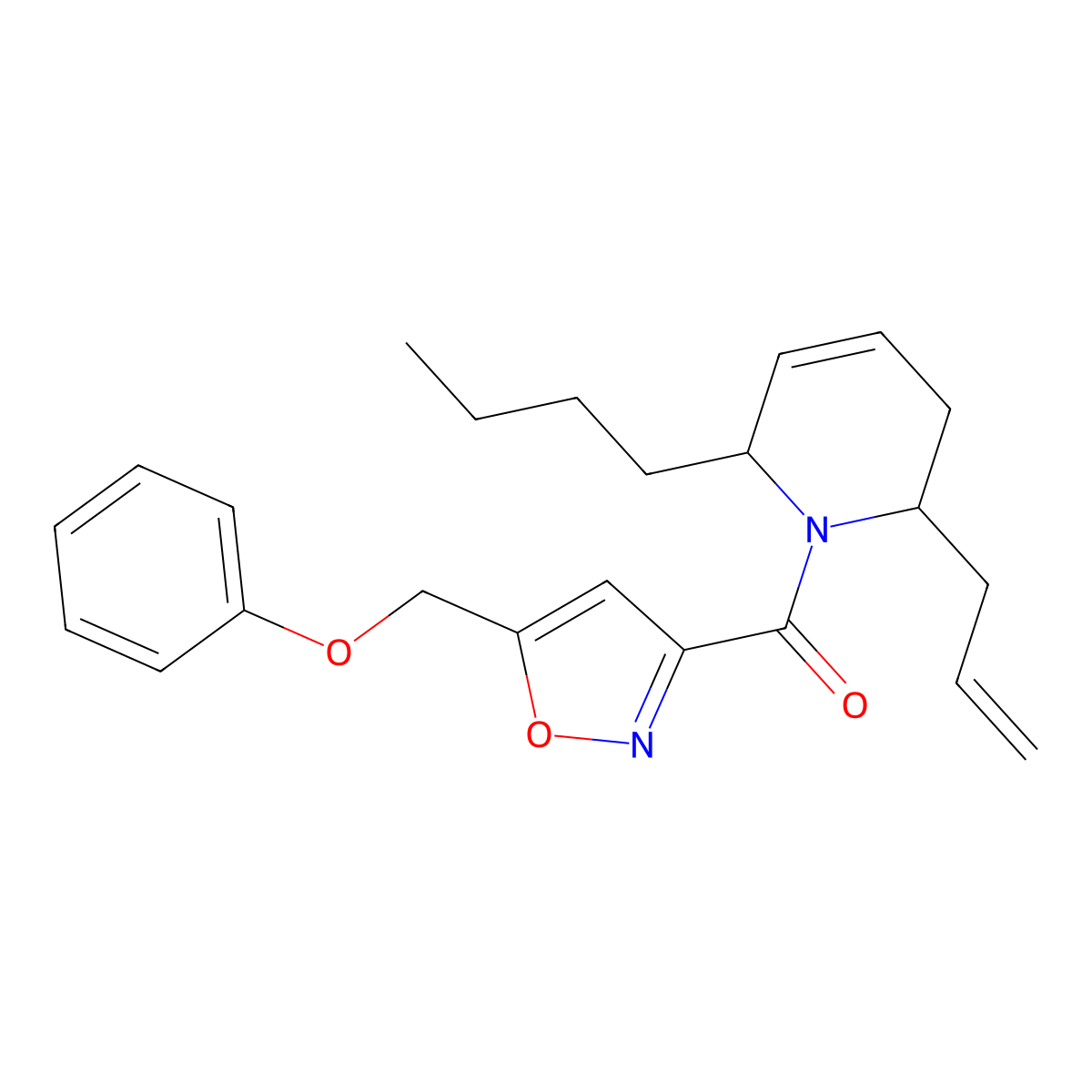 rel-[(2R,6R)-6-Butyl-3,6-dihydro-2-(2-propen-1-yl)-1(2H)-pyridinyl][5-(phenoxymethyl)-3-isoxazolyl]methanone molecular structure, CAS 1212135-19-7