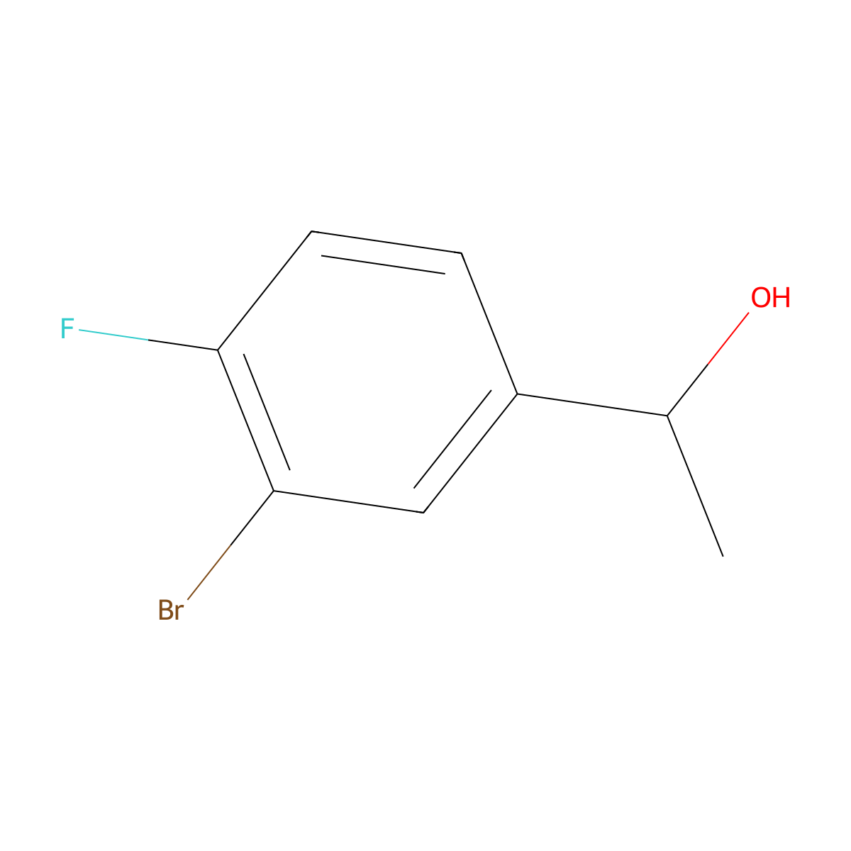 (1R)-1-(3-Bromo-4-fluorophenyl)ethan-1-ol molecular structure, CAS 1212136-05-4