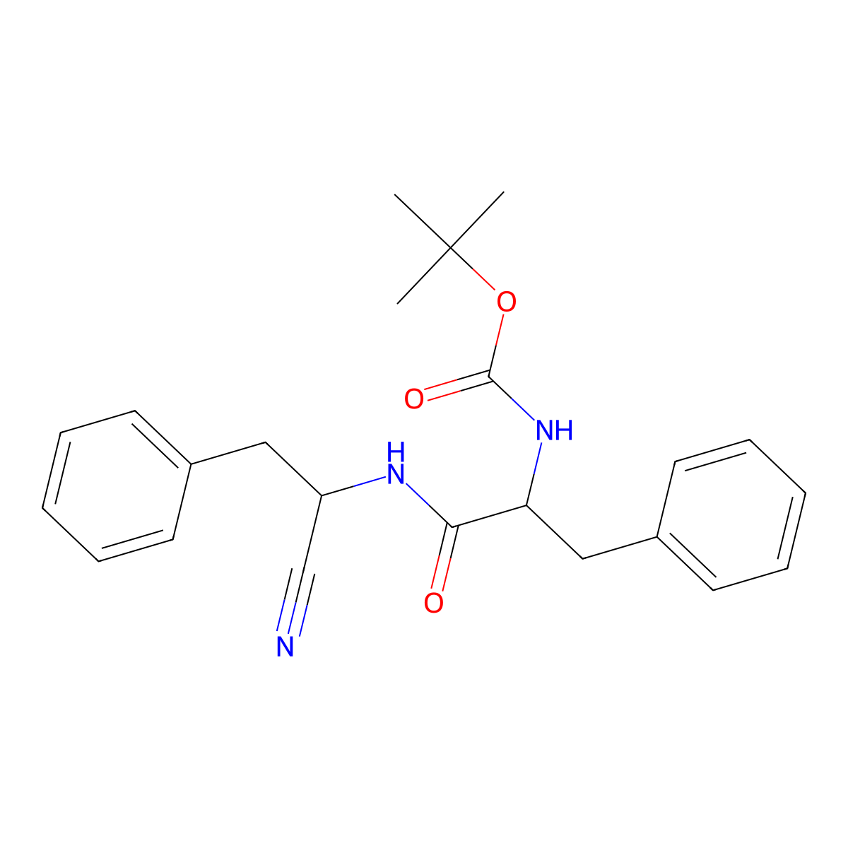 tert-Butyl (s)-1-((s)-1-cyano-2-phenylethylamino)-1-oxo-3-phenylpropan-2-ylcarbamate molecular structure, CAS 1212136-72-5