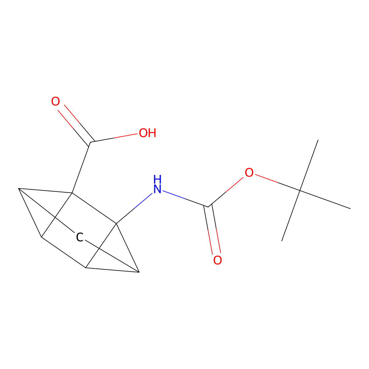 5-((tert-Butoxycarbonyl)amino)tetracyclo[3.2.0.02,7.04,6]heptane-1-carboxylic acid molecular structure, CAS 1212140-82-3