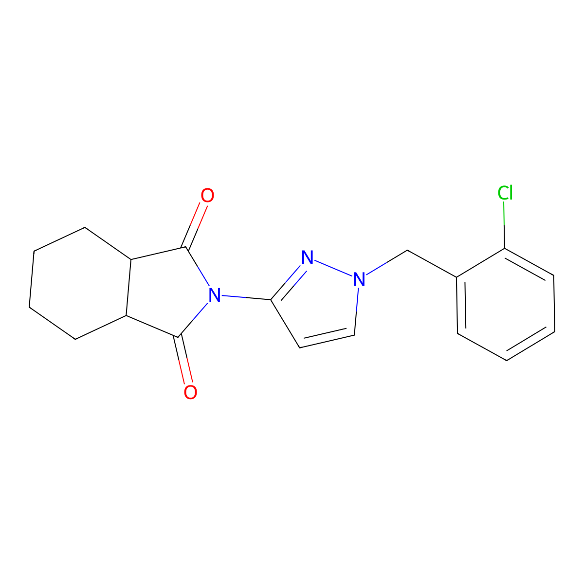 (3aR,7aS)-2-[1-(2-chlorobenzyl)-1H-pyrazol-3-yl]hexahydro-1H-isoindole-1,3(2H)-dione molecular structure, CAS 1212142-30-7