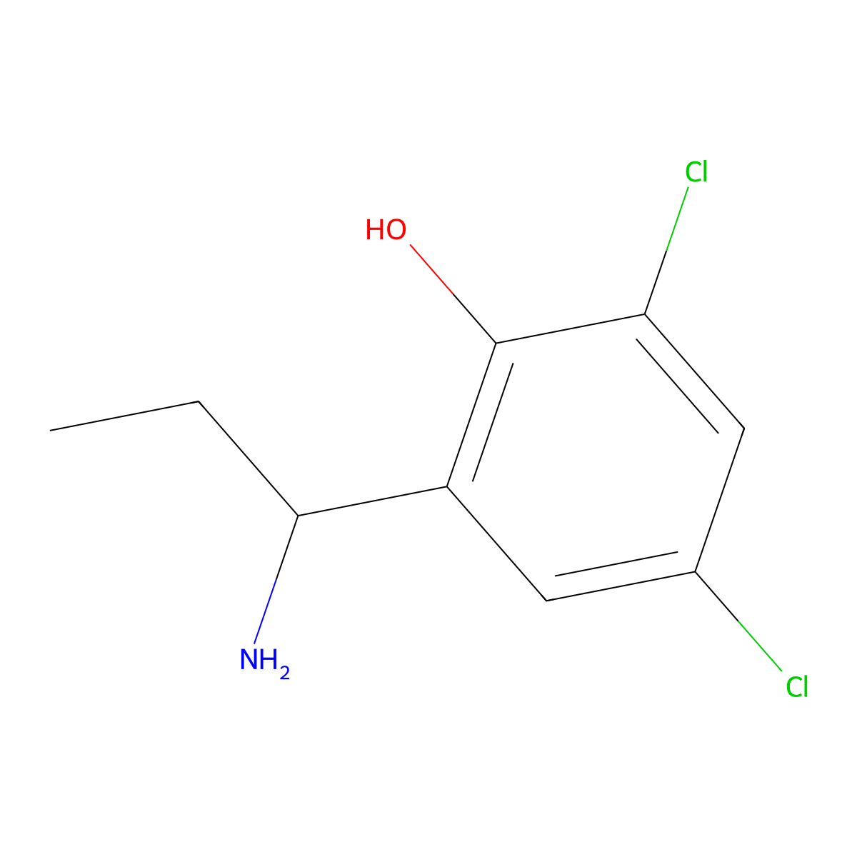 (S)-2-(1-Amino-propyl)-4,6-dichloro-phenol molecular structure, CAS 1212142-88-5