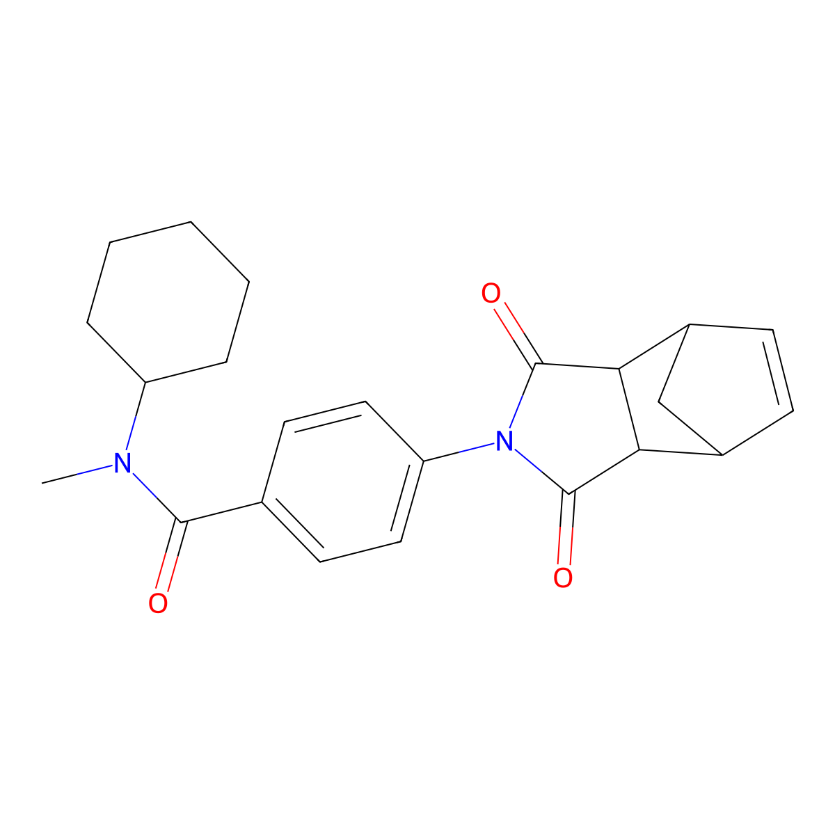 N-cyclohexyl-4-(1,3-dioxo-1,3,3a,4,7,7a-hexahydro-2H-4,7-methanoisoindol-2-yl)-N-methylbenzamide molecular structure, CAS 1212143-99-1