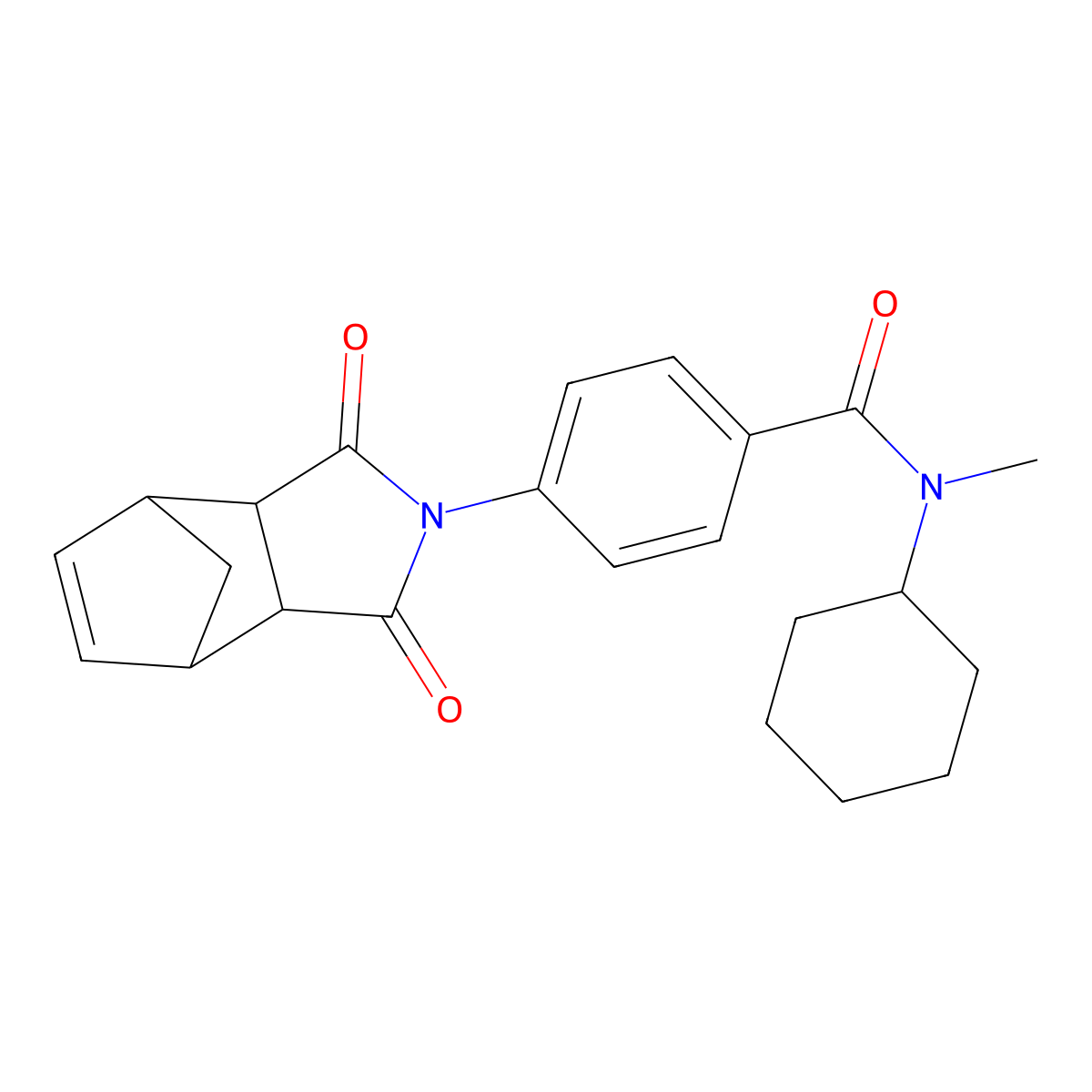 N-cyclohexyl-4-(1,3-dioxo-1,3,3a,4,7,7a-hexahydro-2H-4,7-methanoisoindol-2-yl)-N-methylbenzamide molecular structure, CAS 1212143-99-1