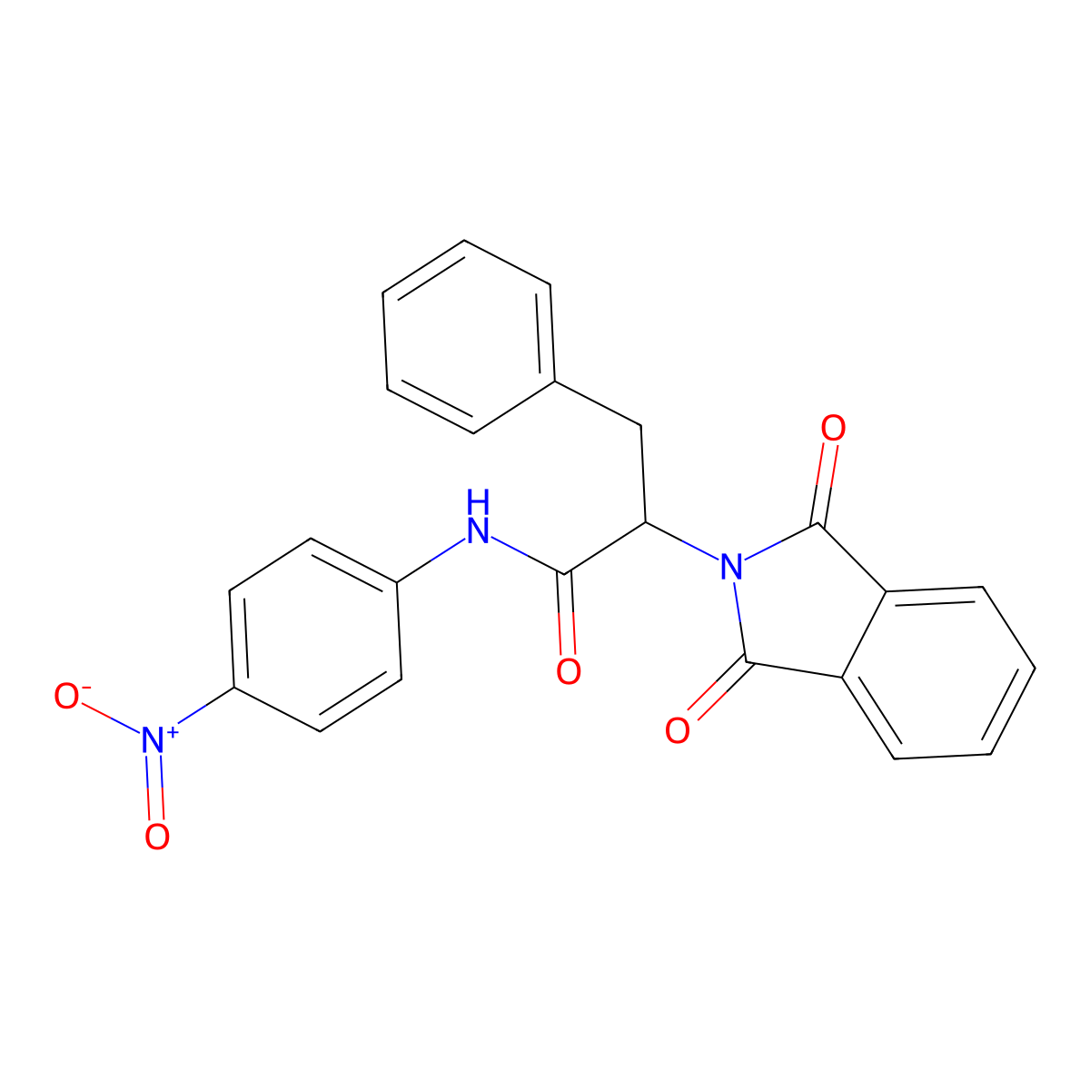 2-(1,3-Dioxoisoindolin-2-yl)-N-(4-nitrophenyl)-3-phenylpropanamide molecular structure, CAS 1212146-39-8