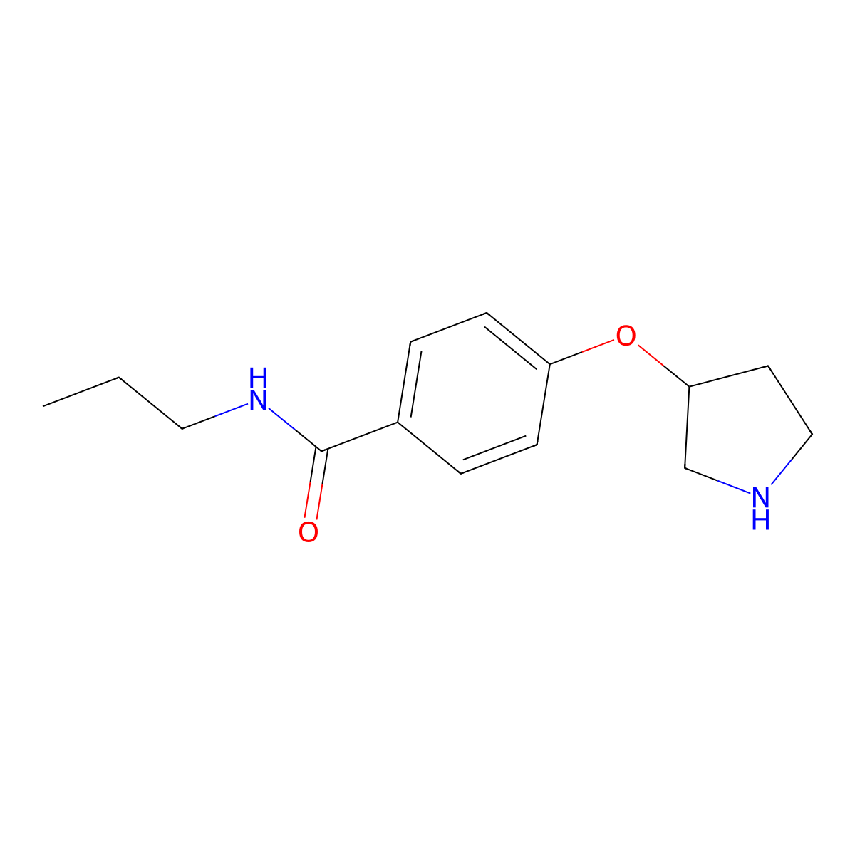 (S)-N-Propyl-4-(pyrrolidin-3-yloxy)benzamide molecular structure, CAS 1212151-59-1