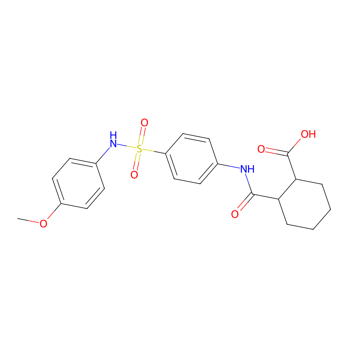 (1R,2S)-2-({4-[(4-methoxyphenyl)sulfamoyl]phenyl}carbamoyl)cyclohexanecarboxylic acid molecular structure, CAS 1212151-60-4