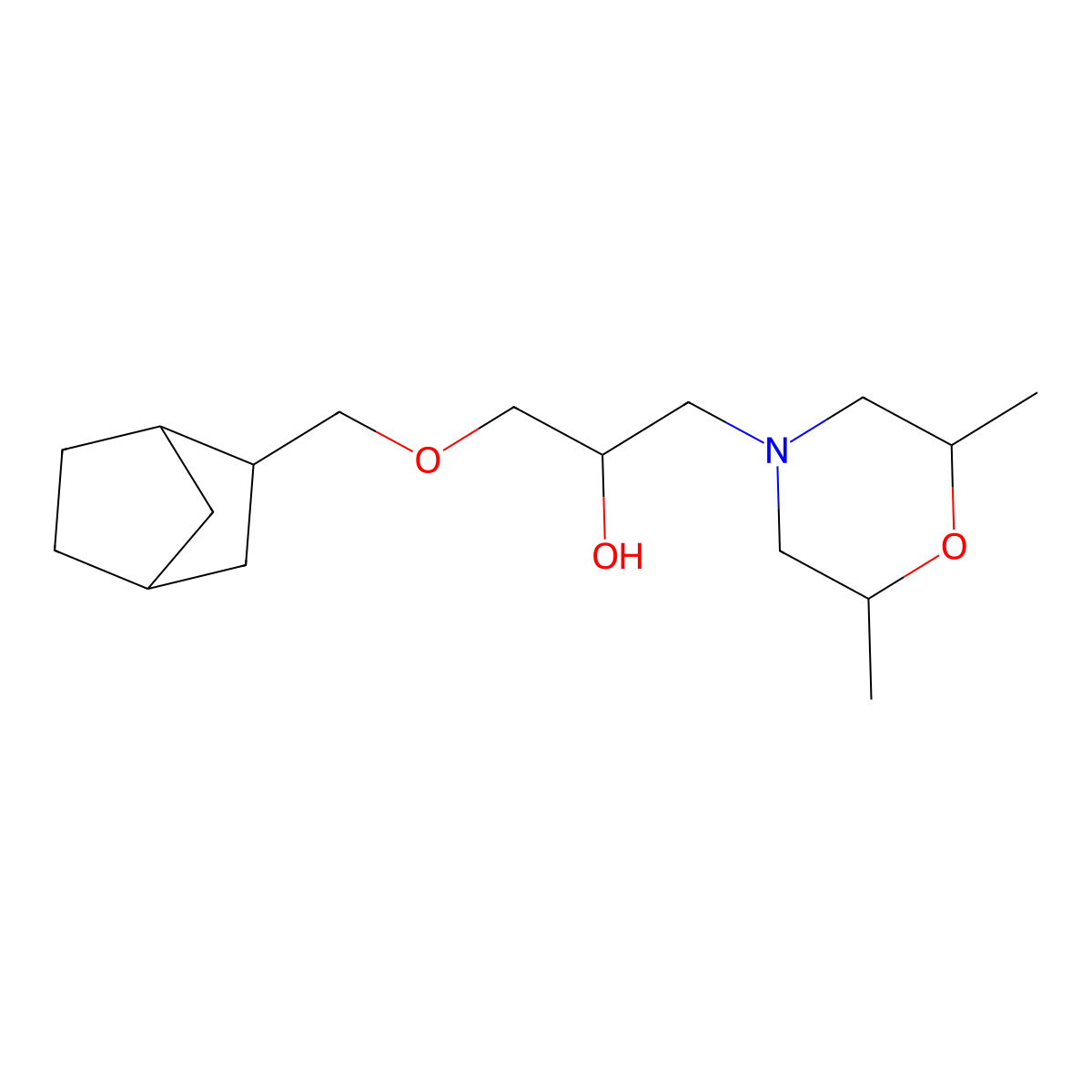 1-(Bicyclo[2.2.1]hept-2-ylmethoxy)-3-(2,6-dimethyl-4-morpholinyl)-2-propanol hydrochloride molecular structure, CAS 1212151-74-0