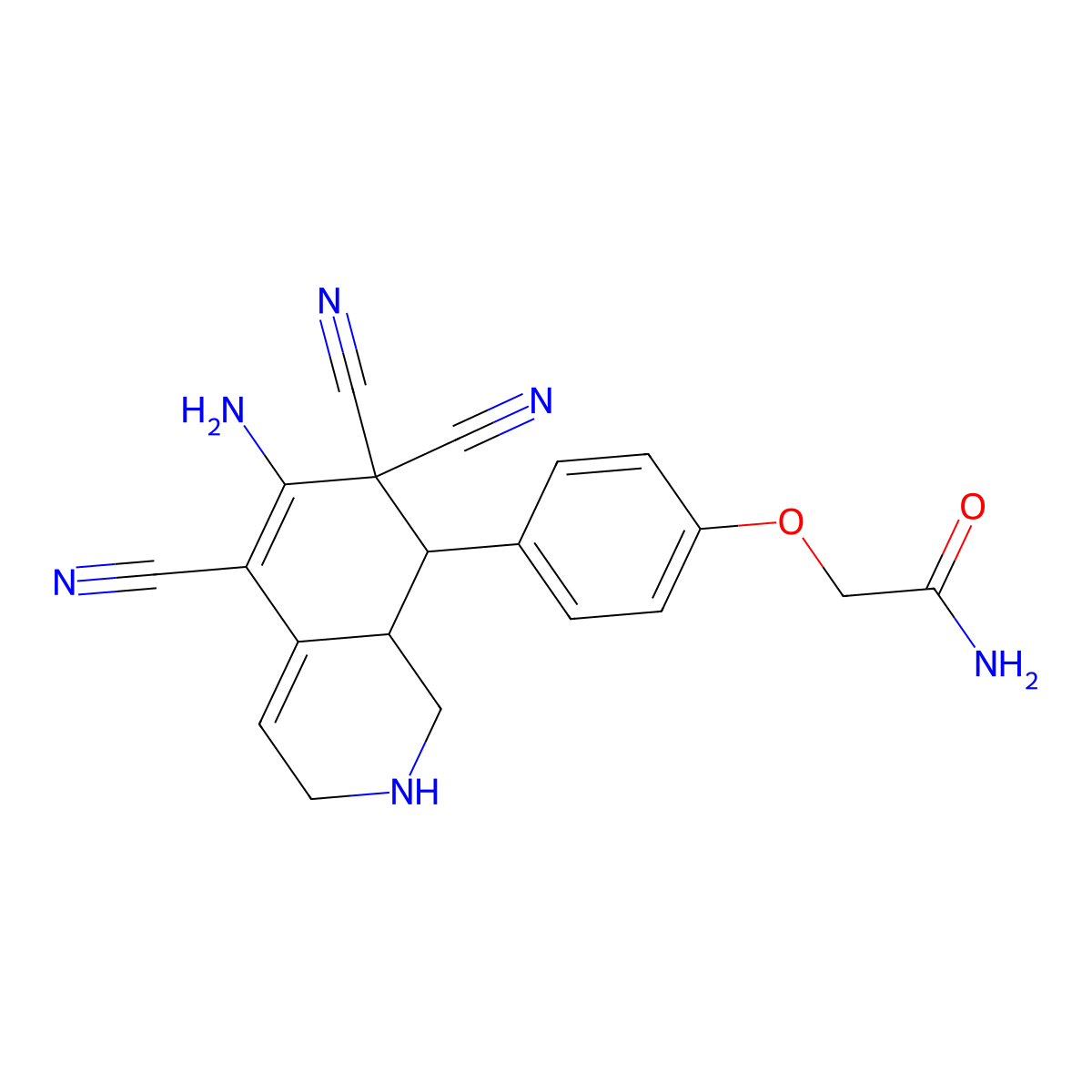 2-[4-[(8S,8aR)-6-amino-5,7,7-tricyano-2,3,8,8a-tetrahydro-1H-isoquinolin-8-yl]phenoxy]acetamide molecular structure, CAS 1212151-94-4