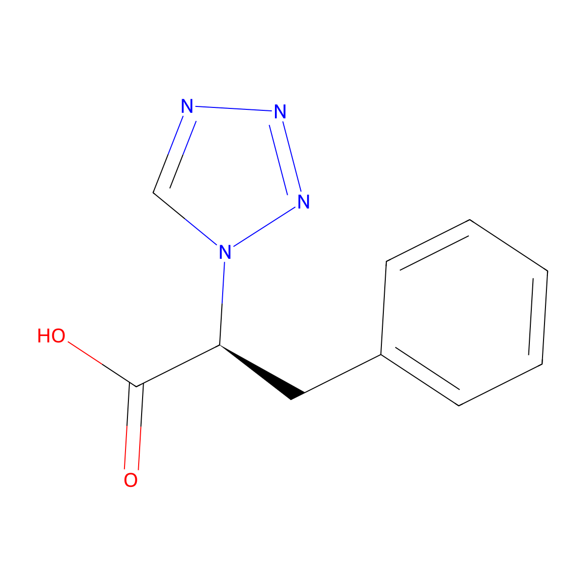 (S)-3-phenyl-2-(1H-tetrazol-1-yl)propanoic acid molecular structure, CAS 1212152-78-7
