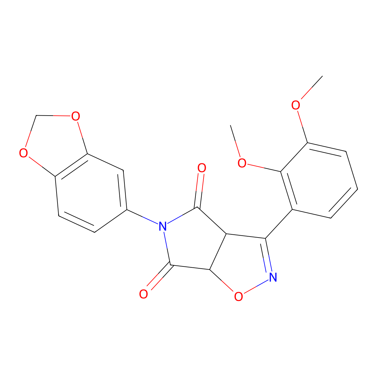 (3aR,6aS)-5-(1,3-benzodioxol-5-yl)-3-(2,3-dimethoxyphenyl)-3aH-pyrrolo[3,4-d][1,2]oxazole-4,6(5H,6aH)-dione molecular structure, CAS 1212153-70-2