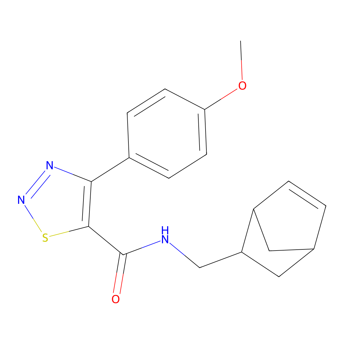 N-(bicyclo[2.2.1]hept-5-en-2-ylmethyl)-4-(4-methoxyphenyl)-1,2,3-thiadiazole-5-carboxamide molecular structure, CAS 1212154-02-3