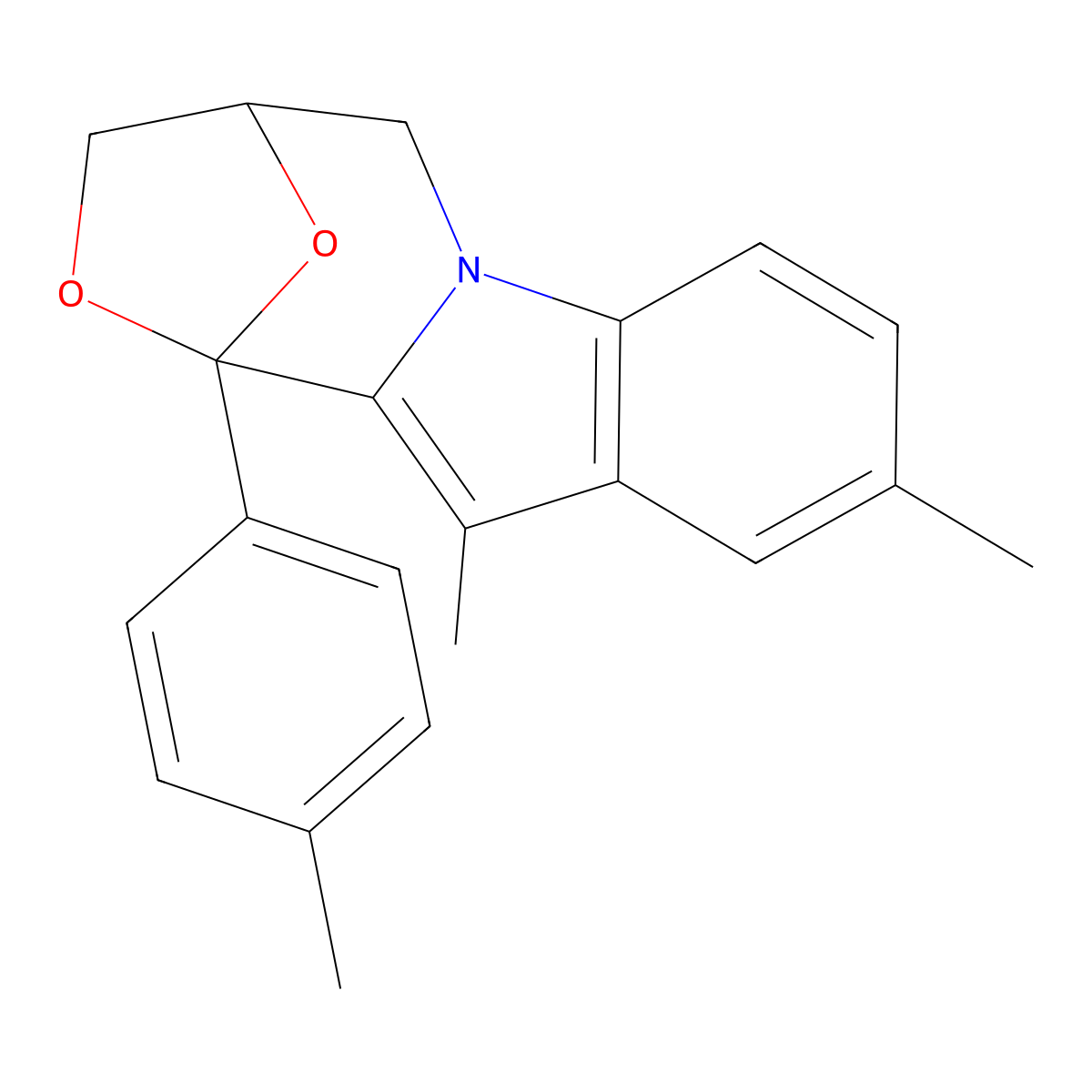 (1R,4S)-9,11-dimethyl-1-(4-methylphenyl)-4,5-dihydro-1H,3H-1,4-epoxy[1,4]oxazepino[4,3-a]indole molecular structure, CAS 1212155-97-9