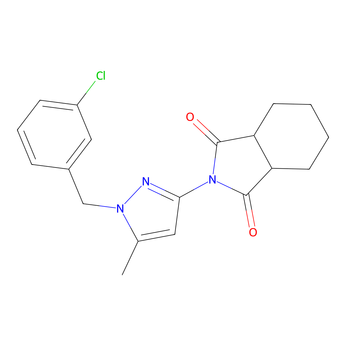 (3aR,7aS)-2-[1-(3-chlorobenzyl)-5-methyl-1H-pyrazol-3-yl]hexahydro-1H-isoindole-1,3(2H)-dione molecular structure, CAS 1212156-10-9