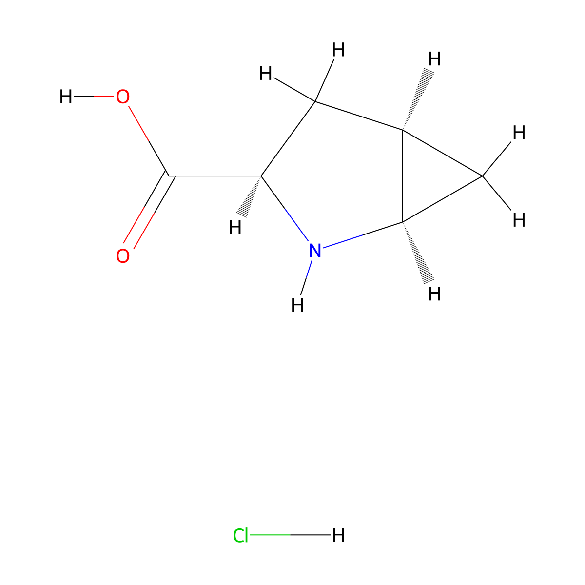 (1r,3r,5r)-rel-2-Azabicyclo[3.1.0]hexane-3-carboxylic acid hydrochloride molecular structure, CAS 1212157-09-9