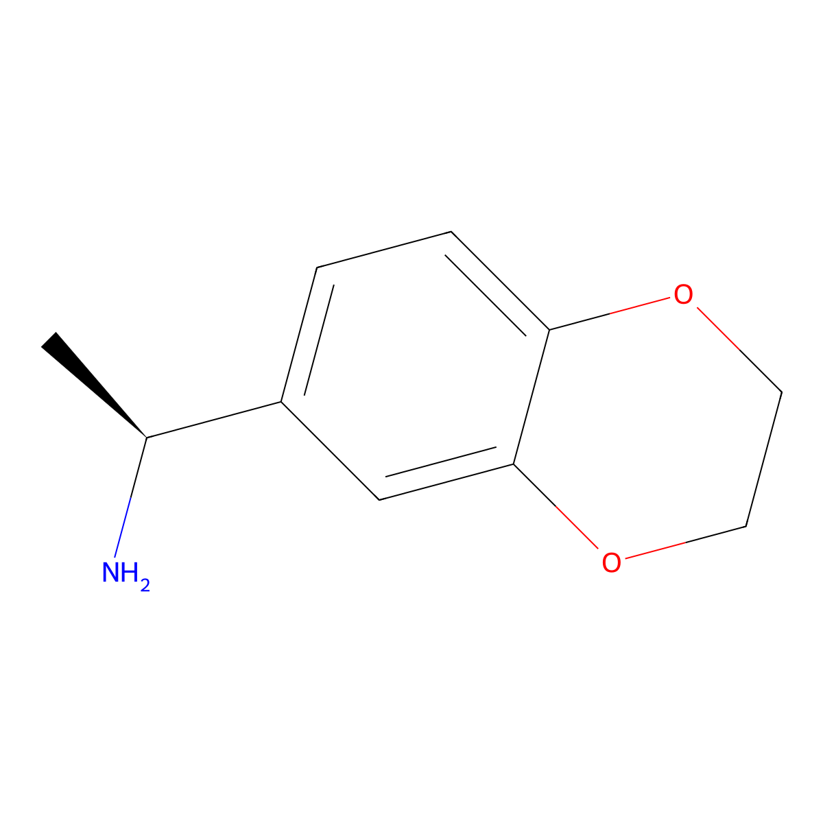 (1S)-1-(2,3-dihydro-1,4-benzodioxin-6-yl)ethan-1-amine molecular structure, CAS 1212163-78-4