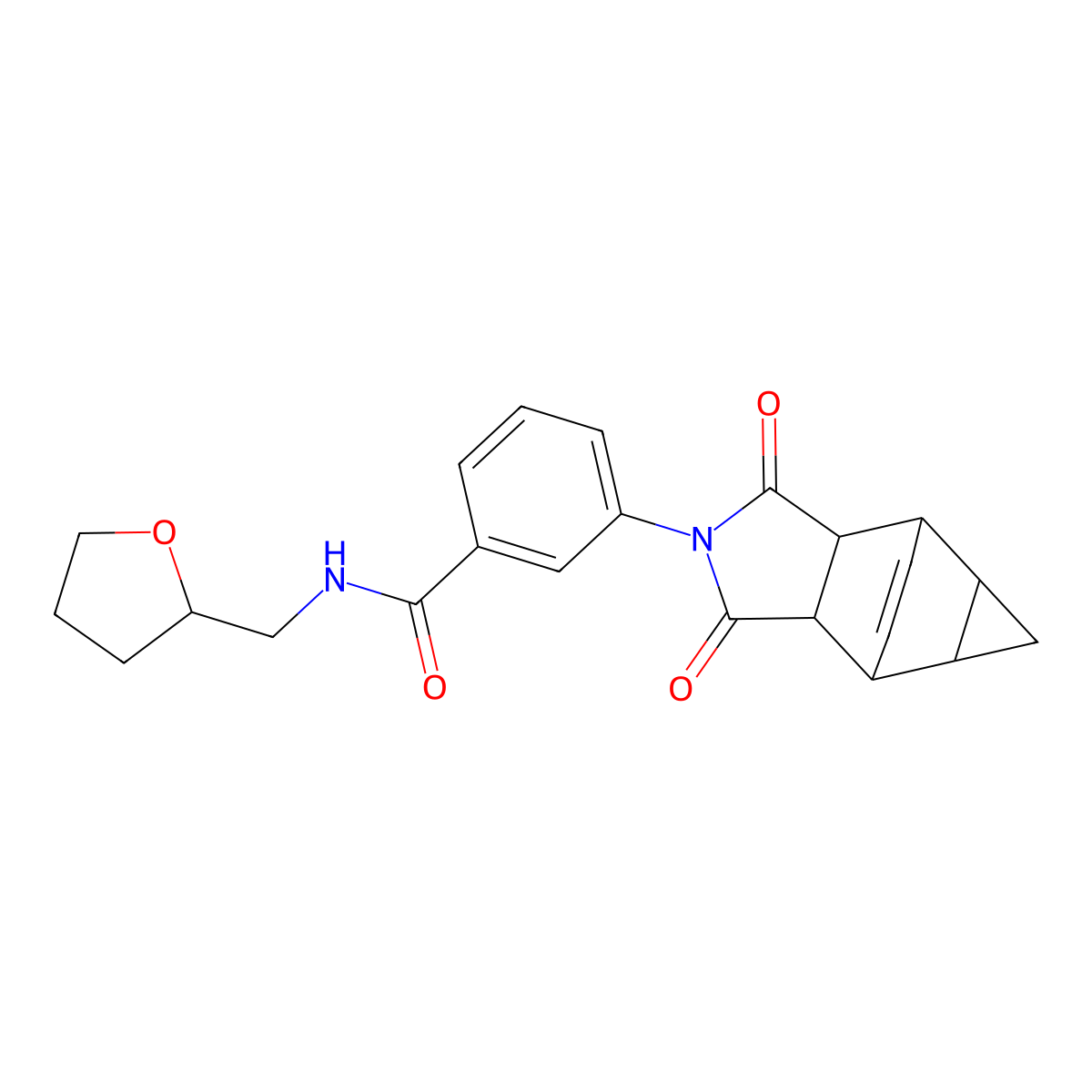 3-(1,3-dioxooctahydro-4,6-ethenocyclopropa[f]isoindol-2(1H)-yl)-N-(tetrahydrofuran-2-ylmethyl)benzamide molecular structure, CAS 1212164-07-2