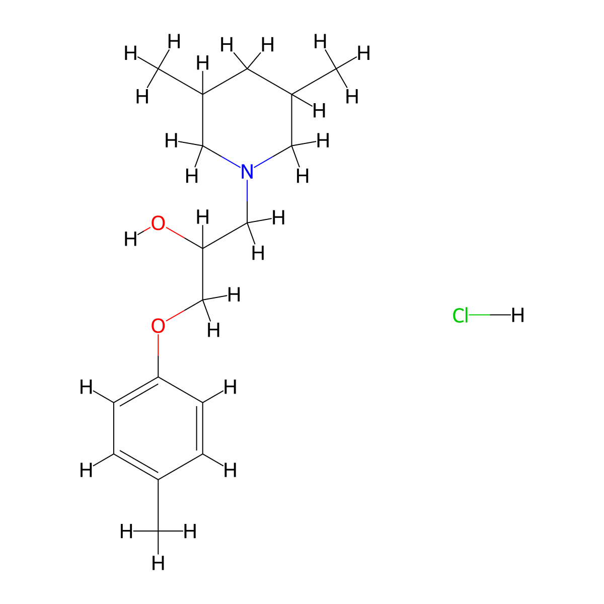 1-(3,5-Dimethylpiperidin-1-yl)-3-(p-tolyloxy)propan-2-ol hydrochloride molecular structure, CAS 1212166-18-1
