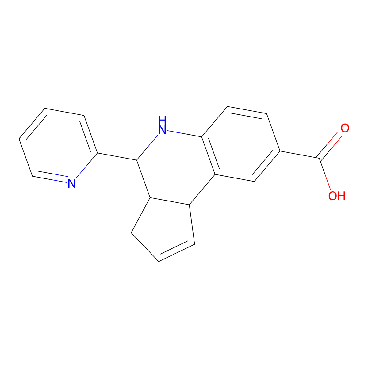 4-(Pyridin-2-yl)-3a,4,5,9b-tetrahydro-3H-cyclopenta[c]quinoline-8-carboxylic acid molecular structure, CAS 1212166-37-4