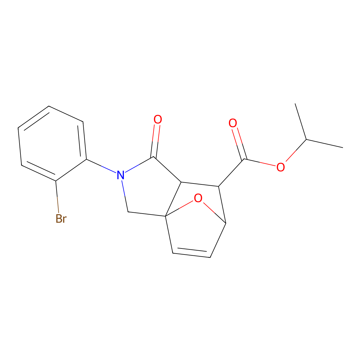 Propan-2-yl 2-(2-bromophenyl)-1-oxo-1,2,3,6,7,7a-hexahydro-3a,6-epoxyisoindole-7-carboxylate molecular structure, CAS 1212167-19-5