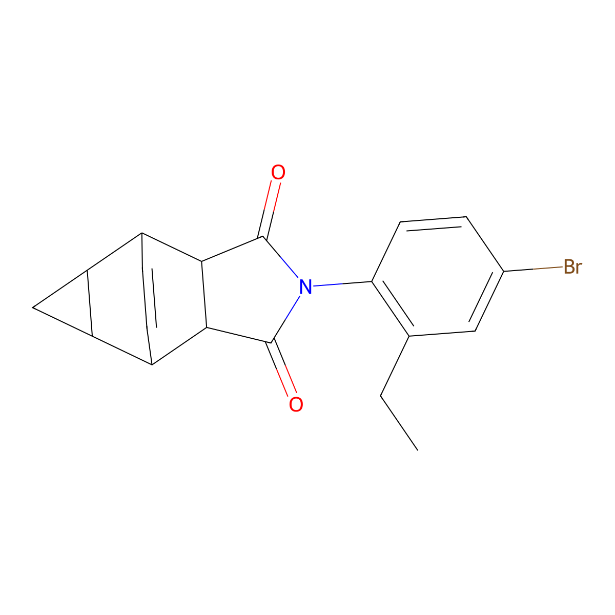 2-(4-bromo-2-ethylphenyl)hexahydro-4,6-ethenocyclopropa[f]isoindole-1,3(2H,3aH)-dione molecular structure, CAS 1212170-84-7