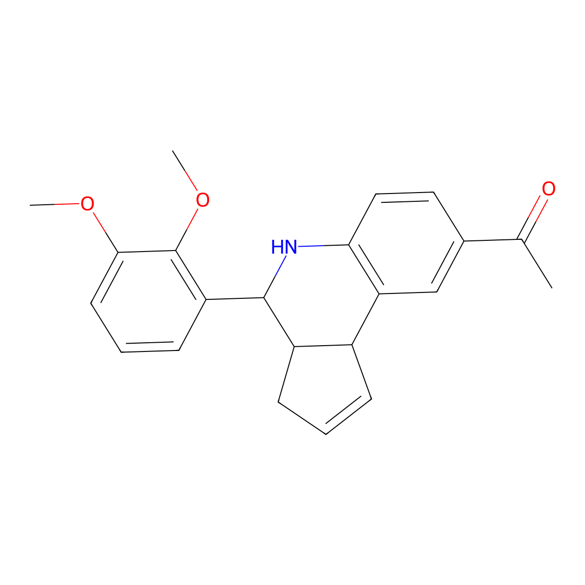 1-[4-(2,3-dimethoxyphenyl)-3a,4,5,9b-tetrahydro-3H-cyclopenta[c]quinolin-8-yl]ethanone molecular structure, CAS 1212171-25-9